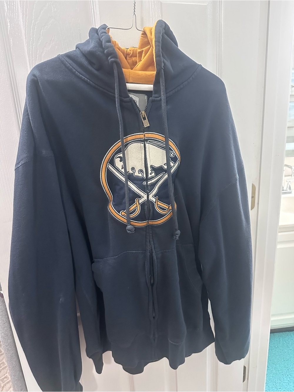 Navy and Gold Hooded Zip Sweatshirt with Team Logo